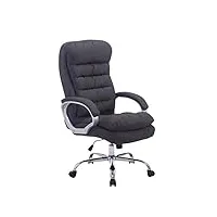fauteuil de bureau réglable en hauteur xxl vancouver tissu i chaise de bureau à roulette rembourrée confortable avec accoudoirs i couleur:, couleur:gris foncé