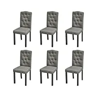vidaxl chaises à manger lot de 6 gris tissu