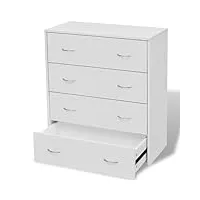 vidaxl buffet avec 4 tiroirs blanc commode meuble de rangement armoire