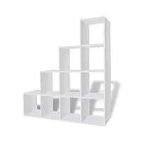 vidaxl Étagère bibliothèque 10 compartiments 142 cm blanc meuble de rangement