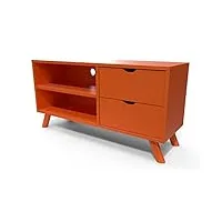 abc meubles - meuble tv scandinave bois viking - vikingtv - orange