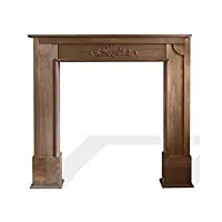 rebecca mobili cheminee decorative, marron, cadre cheminee shabby, pour salon – dimensions: 100 x 105 x 21 cm (hxlxl) - art. re4862