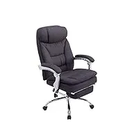 fauteuil de bureau ergonomique xl troy - rembourré revêtement en tissu - chaise de bureau à roulettes réglable en hauteur - chaise de relax, couleur:noir
