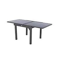 jja hes-139772 table de jardin extensible piazza, anthracite/graphite, 4/8 places, métal, gris, large