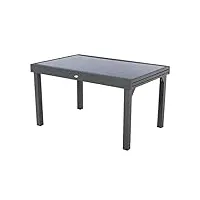hesperide jja table de jardin extensible piazza, anthracite/graphite, 6/10 places, métal, gris, standard