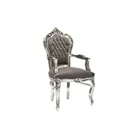 way home store fauteuil baroque style français louis xvi argenté et gris