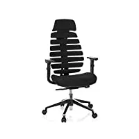 hjh office 714540 chaise de bureau ergonomique ergo line ii pro tissu noir avec soutien lombaire & appui-tête