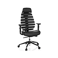 hjh office 714560 fauteuil de bureau professionnel ergo line ii pro fauteuil pivotant ergonomique en cuir noir avec lombaire et appui-tête