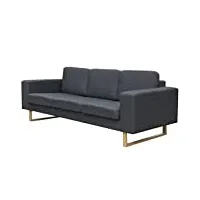 vidaxl canapé avec 3 places tissu sofa meuble salon salle de séjour bureau