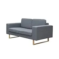 vidaxl canapé 2 places tissu gris clair canapé pour salon sofa meuble de séjour