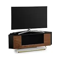 centurion supports hampshire meuble tv à écran plat avec poutre en noyer et porte compatible avec télécommande noir brillant 66 à 127 cm