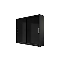 penderie london i - armoire moderne à portes coulissantes - armoire de chambre à coucher - 180 x 215 x 58 cm - noir