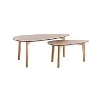miliboo tables basses gigognes scandinaves bois clair chêne (lot de 2) artik