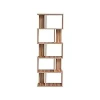 mobili rebecca® bibliotheque etagere de rangement 5 etagères bois marron style moderne chambre enfant living (cod. re4790)