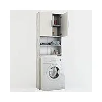 vicco armoire machine à laver, béton/blanc, 64 x 190 cm