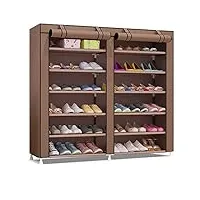 udear armoire/meuble à chaussures avec housse en toile 6 couches étagère chaussures avec zip marron