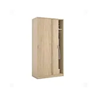 habitdesign armoire à deux portes coulissantes, finition chêne canadienne, dimensions : 100 cm (l) x 50 cm (l) x 200 cm (h)