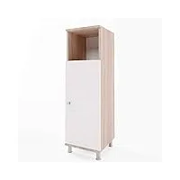 vicco meuble de rangement de salle de bain fynn, blanc/sonoma/sonoma, 30 x 95 cm
