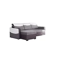 meublo petit canapé d'angle convertibles tissu et simili cuir evan (canapé d'angle gauche)