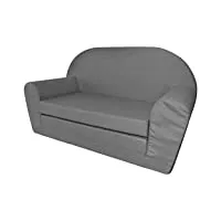 vidaxl chaise longue canapé fauteuil pliable pliant pour enfants gris canapé-lit