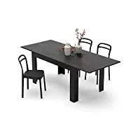 mobili fiver, table extensible cuisine, easy, frêne noir, made in italy
