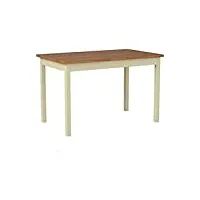 table à manger en bois 114 cm zinus becky | table de cuisine en bois massif de style rustique | facile à monter
