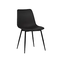 armen living monte chaise de salle à manger contemporaine en simili cuir avec pieds en métal laqué noir, synthétique, dining height