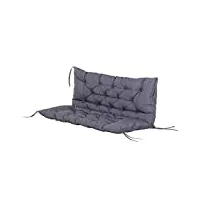 outsunny coussin matelas assise dossier pour banc de jardin balancelle canapé 2 places grand confort 132 x 110 x 10 cm gris