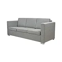 vidaxl canapé à 3 places sofa pour salon bureau séjour tissu gris clair