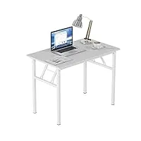 need bureau d’ordinateur informatique pliante 100x60cm table d’étude/à dîner pliable pour maison/bureau, blanc ac5dw-100