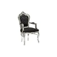 maxioccasioni fauteuil argent noir style baroque chaise avec accoudoirs louis xv