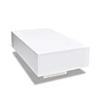 vidaxl table basse haute brillance blanc table de canapé table de salon meuble