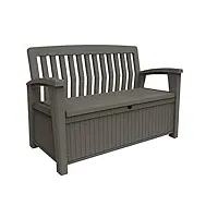 keter patio bench banc coffre extérieur, capacité 227l, couleur taupe 64 x 138 x 88 cm
