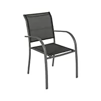 hespéride - fauteuil de jardin empilable piazza anthracite & graphite