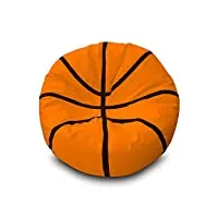pufmania pouf ballon de basket ø 100 cm 100 x 100 cm orange