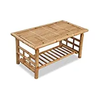 vidaxl table basse table d'appoint table de salon bambou 90 x 50 x 45 cm