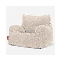 lounge pug, pouf fauteuil design, poire, pompon crème