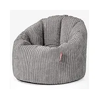 lounge pug, pouf chaise design, pouf poire super, côtelé anthracite