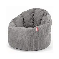 lounge pug, pouf chaise design, pouf poire super, pompon anthracite