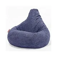 lounge pug, pouf fauteuil gamer, poire, pompon violet
