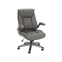 norwood commercial furniture fauteuil de bureau avec accoudoirs rabattables, polyuréthane, gris