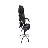 songmics obg24buk fauteuil de bureau pivotant et inclinable avec dossier haut et assise large en polyuréthane noir 76 cm