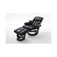 robas lund fauteuil cuir fauteuil relax fauteuil tv avec tabouret jusqu'à 130 kg, fauteuil télévision véritable cuir noir, calgary