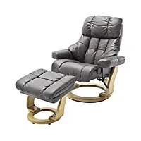robas lund fauteuil cuir fauteuil relax fauteuil tv avec tabouret jusqu'à 130 kg, fauteuil télévision véritable cuir brun, calgary
