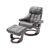 robas lund calgary xxl fauteuil de relaxation, cuir, boue, 92 x 97 x 110 cm