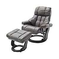 robas lund fauteuil cuir fauteuil relax fauteuil tv avec tabouret jusqu'à 130 kg, fauteuil télévision véritable cuir brun, calgary