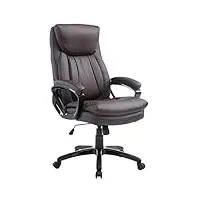 clp fauteuil de bureau xl platon réglable en hauteur et pivotant i rembourré revêtement similicuir avec acooudoir i chaise de bureau à roulette, couleur:marron