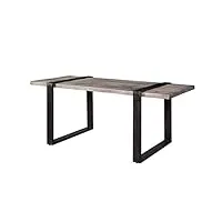 table à manger 170x90cm - bois de manguier laqué (gris) - heavy industry #103