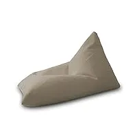 pouf beanbag lounge en similicuir xl 160 x 120 cm (beige)