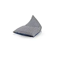 pouf beanbag lounge en polyester imprimé losanges xl 160 x 120 cm (bleu marine)